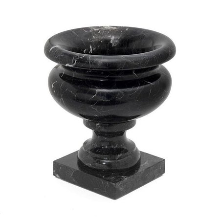 MARBLE CRAFTER Marble Crafter FVP05-BZ Phoebe Style Small Planter; Black Zebra Marble FVP05-BZ